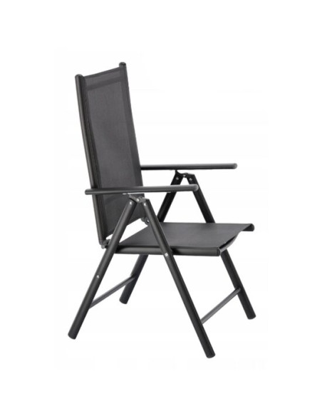 Scaun pentru gradina, pliabil, aluminiu, gri, 65x55x104, Chomik
