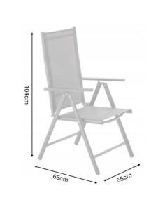 Scaun pentru gradina, pliabil, aluminiu, gri, 65x55x104, Chomik 2