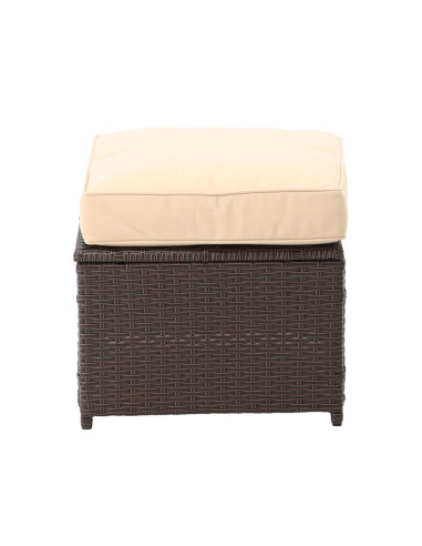 Set mobilier gradina/terasa, poliratan, maro si crem, 1 masa, 2 tabureti, 1 canapea colt, Chomik, Cassy