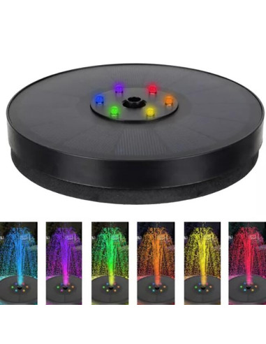 Decoratiune gradina tip fantana arteziana cu lumini LED, Gardlov, plutitoare, incarcare solara, 16x4 cm