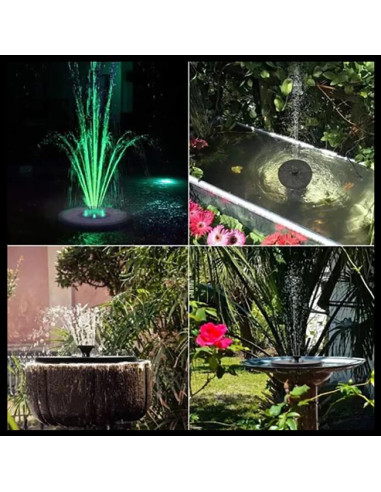 Decoratiune gradina tip fantana arteziana cu lumini LED, Gardlov, plutitoare, incarcare solara, 16x4 cm