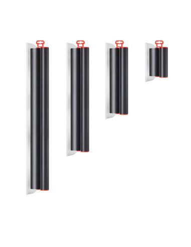 Set 4 gletiere profesionale, inox, 20, 40, 60, 80 cm, adaptor, maner prelungitor 0.73-1.2 m, rola gletuit, geanta, Lanoliv