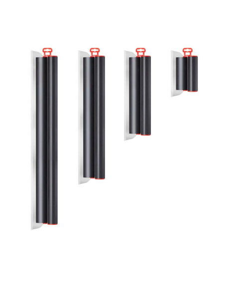 Set 4 gletiere profesionale, inox, 20, 40, 60, 80 cm, adaptor, maner prelungitor 0.73-1.2 m, rola gletuit, geanta, Lanoliv