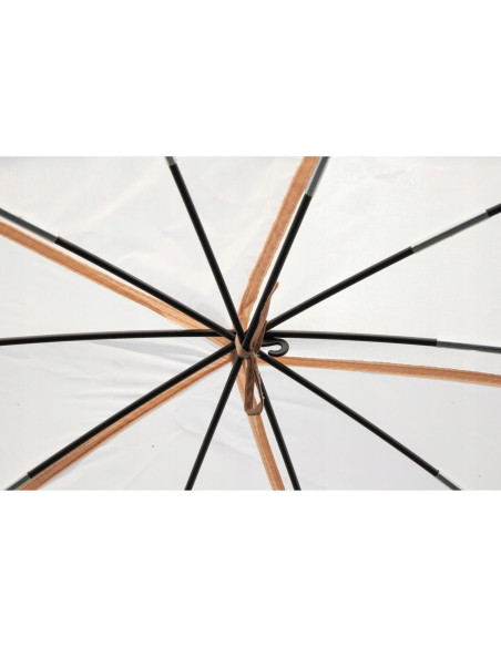 Pavilion tip cort pentru gradina, cadru otel, plasa poliester, bej si gri, 3.60x3.60x2.35 m, Jumi
