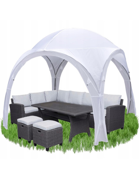 Pavilion pentru gradina/comercial, pliabil, alb, 3.2x3.2x2.5 m, Jumi
