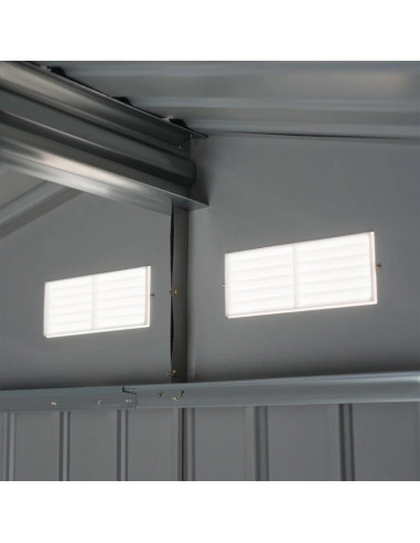 Casuta/magazie/sopron de gradina pentru depozitare unelte, cu structura baza inclusa, otel si PP, verde, 277x195x192 cm