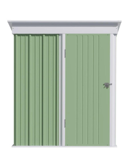 Casuta/magazie/sopron de gradina pentru depozitare unelte, otel, verde, 161x95x181 cm