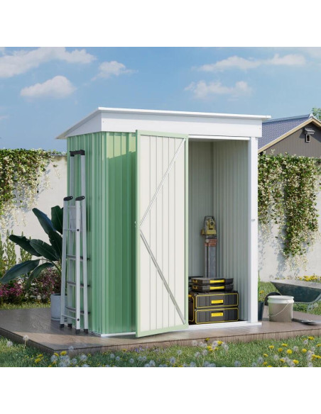 Casuta/magazie/sopron de gradina pentru depozitare unelte, otel, verde, 161x95x181 cm