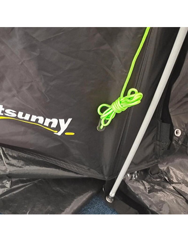 Cort camping, 3-4 persoane, impermeabil, cu vestibul, negru, 475x264x172 cm