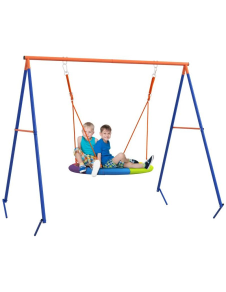Complex de joaca, leagan tip cuib de barza, material Oxford, multicolor, 196x172x180 cm