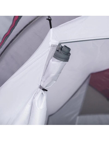 Cort camping, 2 persoane, impermeabil, cu vestibul, geanta, gri, 426x206x154 cm