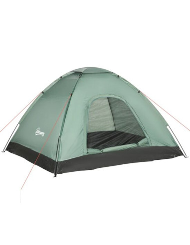 Cort camping, 2 persoane, cu geanta, verde, 206x185x120 cm