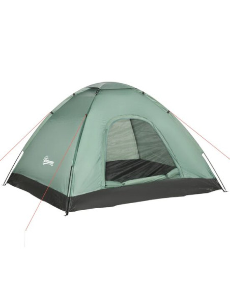 Cort camping, 2 persoane, cu geanta, verde, 206x185x120 cm