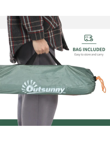 Cort camping, 2 persoane, cu geanta, verde, 206x185x120 cm
