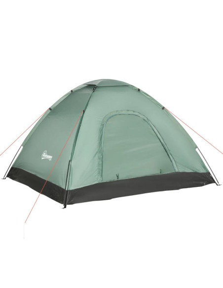 Cort camping, 2 persoane, cu geanta, verde, 206x185x120 cm