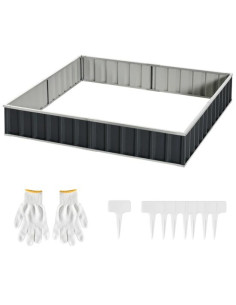 Pat/strat inaltat pentru flori, legume, din otel zincat, 258x90x30 cm