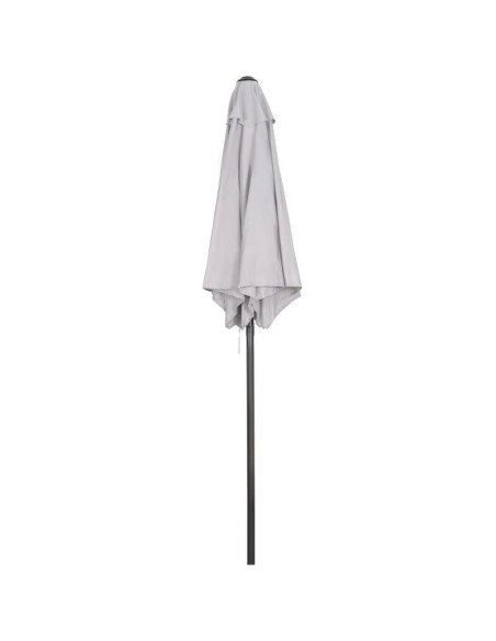 Umbrela gradina/balcon/terasa, semirotunda, cu manivela, stalp aluminiu, gri, 196 cm