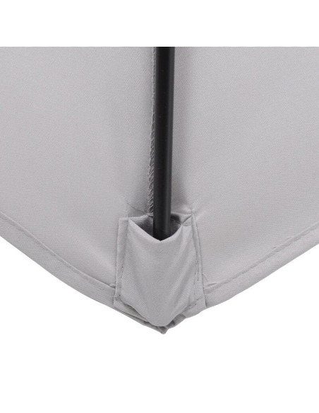 Umbrela gradina/balcon/terasa, semirotunda, cu manivela, stalp aluminiu, gri, 196 cm