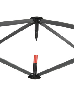 Pavilion/foisor pentru gradina/terasa, cadru metalic, cu plasa pentru insecte, inaltime ajustabila, maro, 3x3x2.7 m 2