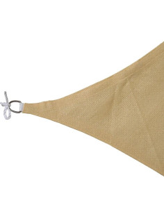Copertina parasolar, dreptunghiulara, polietilena, cu sfoara pentru fixare, inele metalice, bej, 6x4 m 2