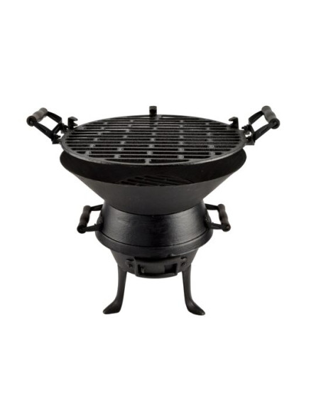 Gratar gradina cu carbuni, grill rotund, fonta, 35 cm, Perfect Home
