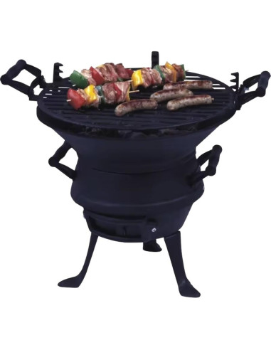 Gratar gradina cu carbuni, grill rotund, fonta, 35 cm, Perfect Home