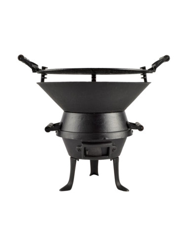 Gratar gradina cu carbuni, grill rotund, fonta, 35 cm, Perfect Home