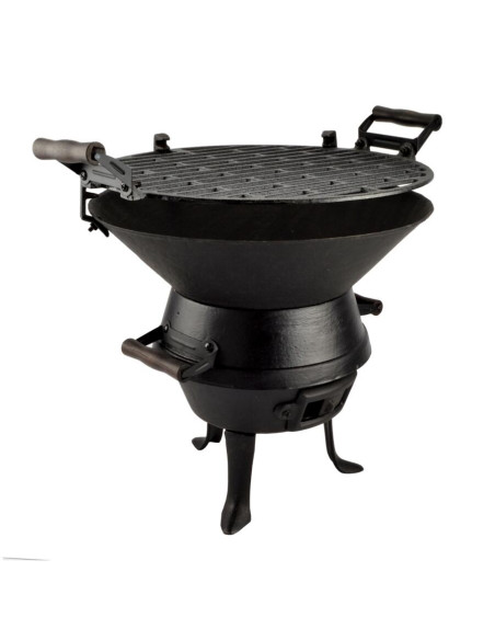 Gratar gradina cu carbuni, grill rotund, fonta, 35 cm, Perfect Home