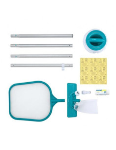 Set curatare si intretinere piscina, minciog cu maner, aspirator, filtru, dozator, 9 plasturi, Bestway FlowClear