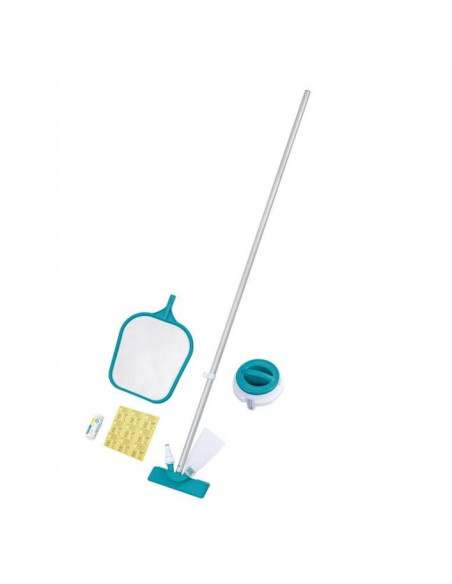 Set curatare si intretinere piscina, minciog cu maner, aspirator, filtru, dozator, 9 plasturi, Bestway FlowClear