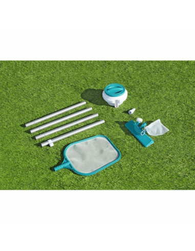 Set curatare si intretinere piscina, minciog cu maner, aspirator, filtru, dozator, 9 plasturi, Bestway FlowClear