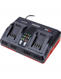 Incarcator dublu pentru acumulator, rapid, 2x20V, Worcraft