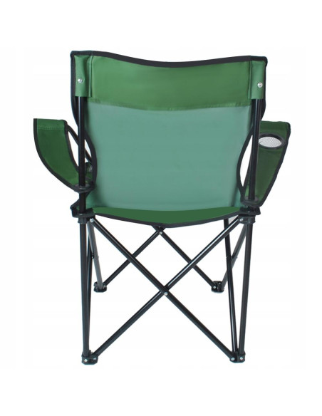 Scaun pliabil gradina, camping, pescuit, verde, cu suport pahar/sticla, husa, max 100 kg, 80x44x80 cm, Trizand