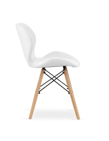 Masa de toaleta/machiaj + Scaun stil scandinav Lago, alba, cu oglinda si LED-uri, Vanessa, 130x43x143 cm