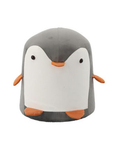 Taburet pentru copii, model pinguin, textil, lemn, gri si alb, max 50 kg, 28x34 cm, Chomik