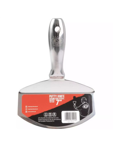Spaclu/spatula inox pentru galeata, lama curbata, 160 mm, Olejnik
