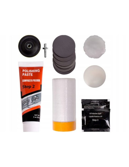 Kit curatare/lustruire faruri auto, Jufisto