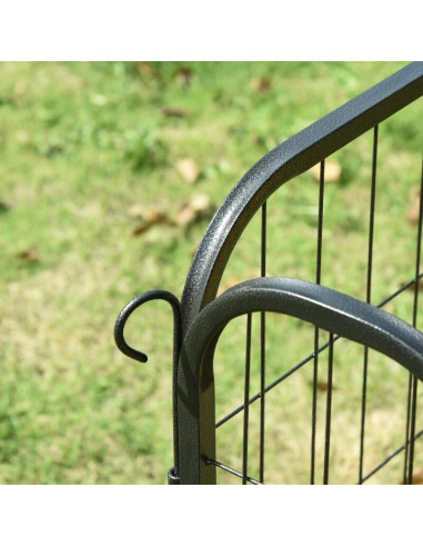 Tarc/cusca modulara pentru caini, pisici, metal, pentru interior si exterior, diferite forme, pliabil, negru, 240x79x100 cm