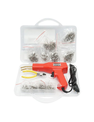 Aparat tip pistol de lipit/sudat plastic, cu trusa, capse si cleste, 50 W, Breckner Germany