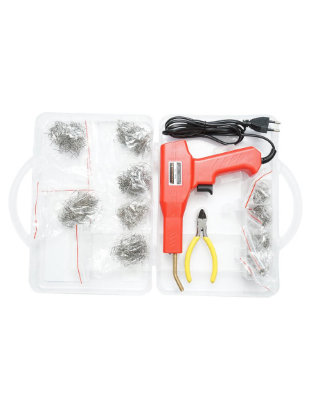 Aparat tip pistol de lipit/sudat plastic, cu trusa, capse si cleste, 50 W, Breckner Germany