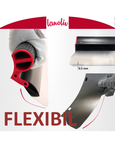 Set 3 gletiere profesionale, inox, 40, 60, 80 cm, Lanoliv