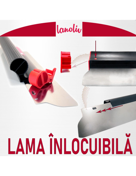 Set 3 gletiere profesionale, inox, 40, 60, 80 cm, Lanoliv