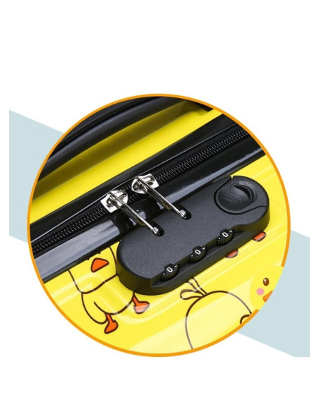 Troler roz, tip valiza, copii, pentru bagaje, model pisicuta, functie de blocare prin cifru, WP04