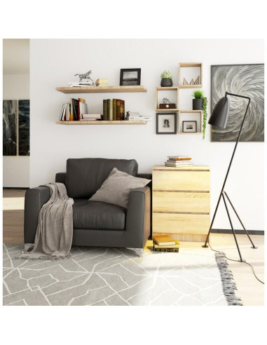 Comoda, placa laminata, 3 sertare, stejar Sonoma, 60x40x77 cm