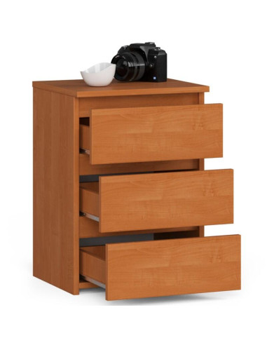 Comoda, placa laminata, 3 sertare, portocaliu arin, 40x35x56.8 cm