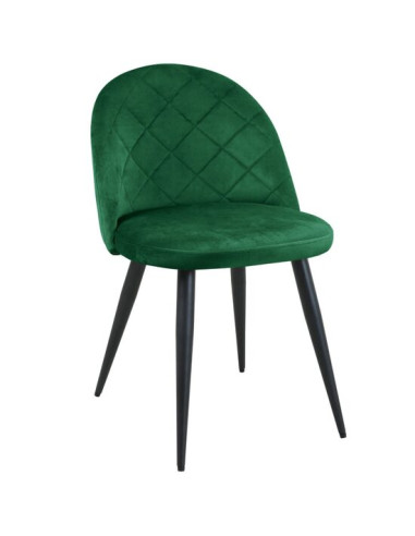 Scaun bucatarie/living, Akord, Brandy, catifea, otel, verde, 50x54x77 cm
