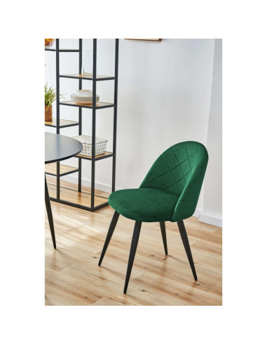 Scaun bucatarie/living, Akord, Brandy, catifea, otel, verde, 50x54x77 cm