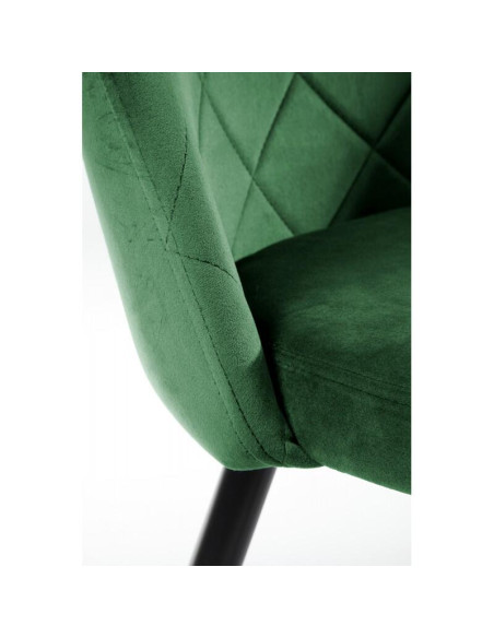Scaun bucatarie/living, Akord, Brandy, catifea, otel, verde, 50x54x77 cm