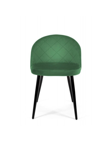 Scaun bucatarie/living, Akord, Brandy, catifea, otel, verde, 50x54x77 cm