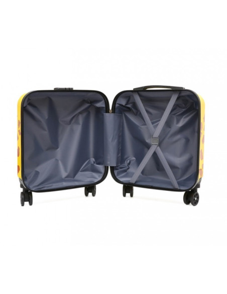 Troler roz, tip valiza, copii, pentru bagaje, model pisicuta, functie de blocare prin cifru, WP04